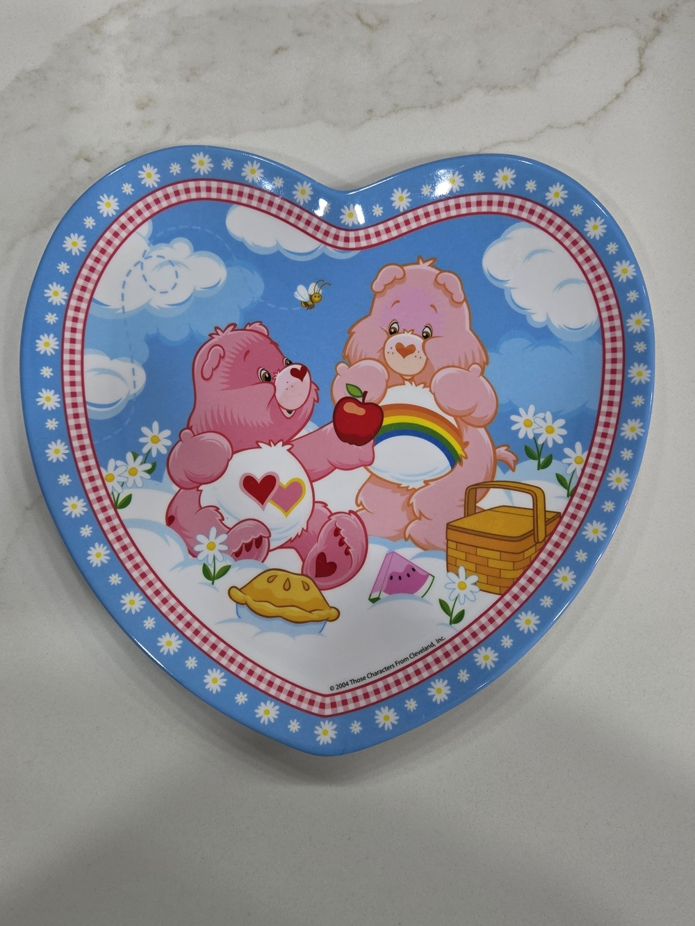 Vintage Y2K Care Bears Heart Shaped Plate